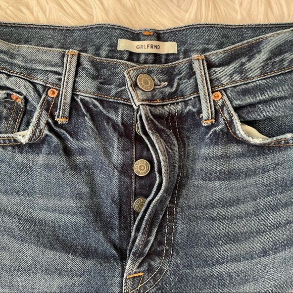 GRLFRND Jeans Karolina More Life High Rise Button Fly Skinny Blue Denim - Picture 13 of 14